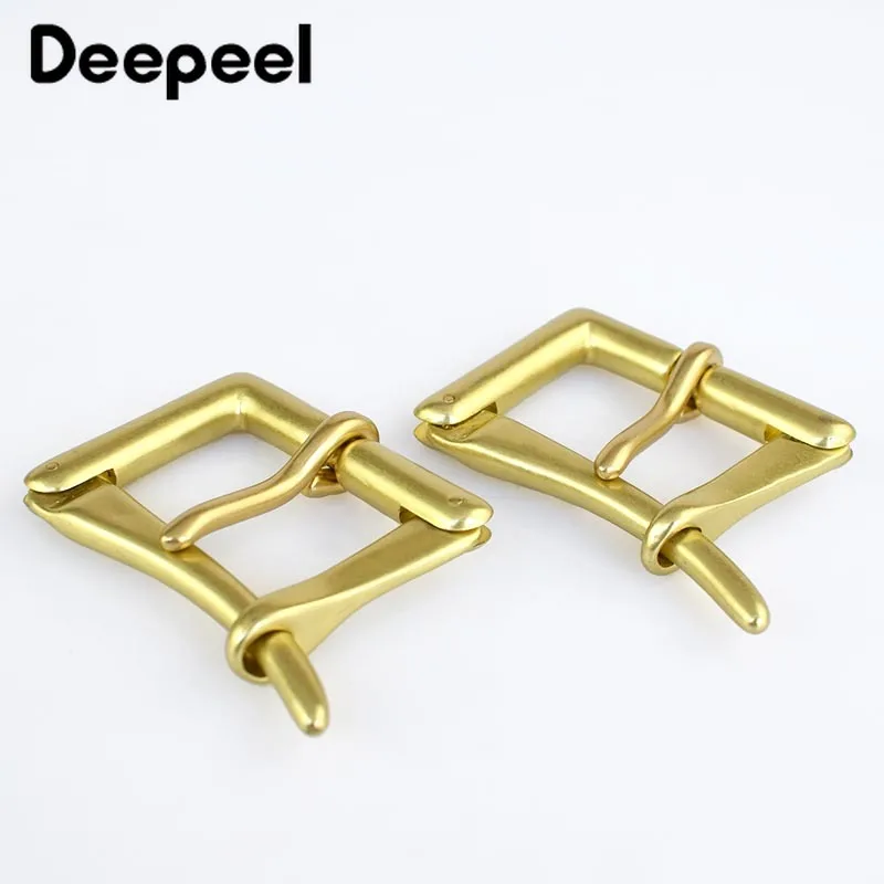 Deepeel 3.9cm Men\'s Pure Brass Pin Buckle Head Quick Open Buckles Heads Fit 3.6-3.8cm Belt DIY LeatherCraft Hardware Accessories