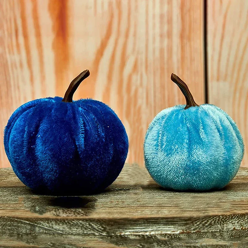 Halloween Decorations Simulation Pumpkin Model Fake Velvet Pumpkins Decor Soft Stuffed Pumpkin Artificial Foam Ornaments