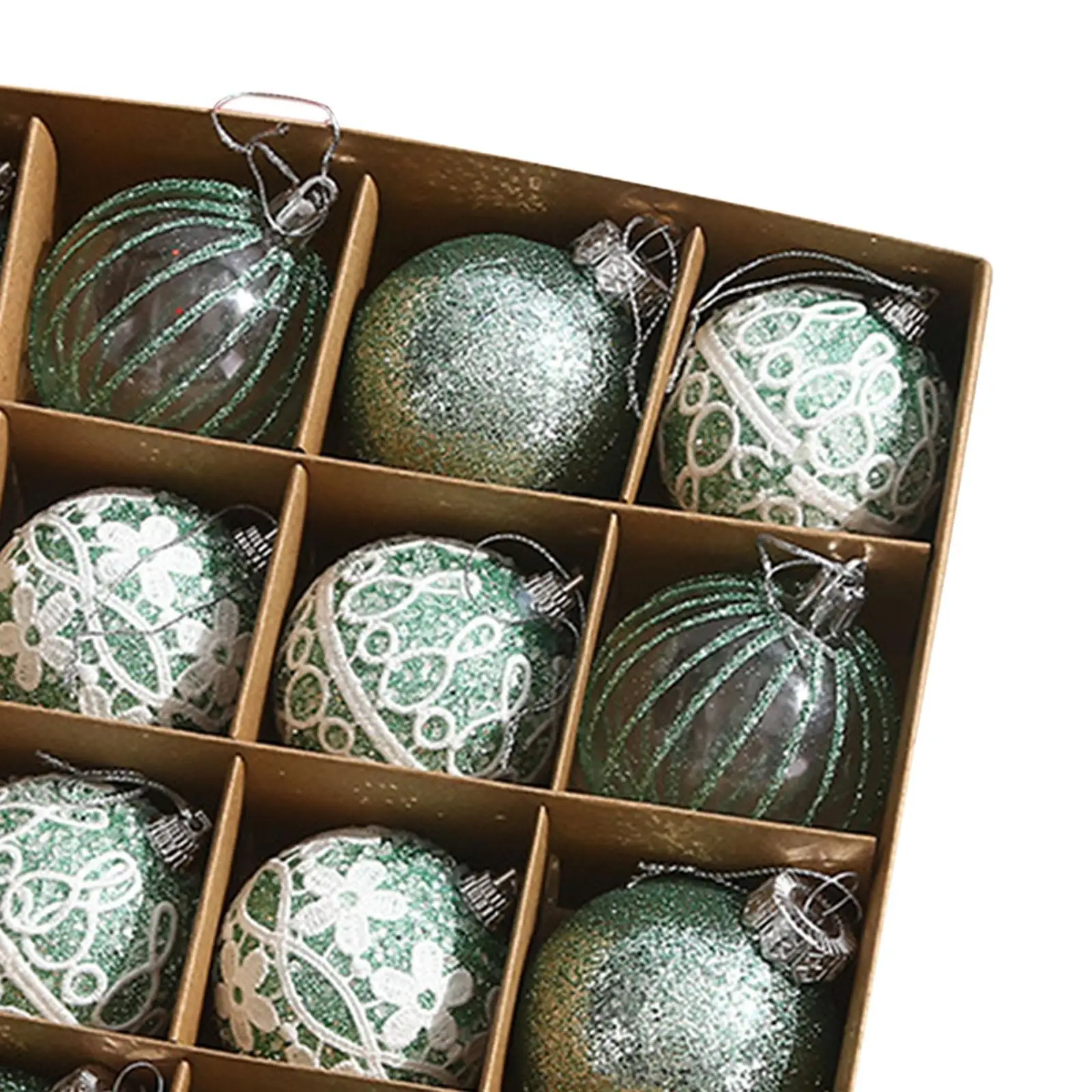 16x Christmas Ball Ornaments 6 cm Xmas Decor Charm Pendants Christmas Tree Hanging Ornaments for Party Window Home Indoor Wreath image 5