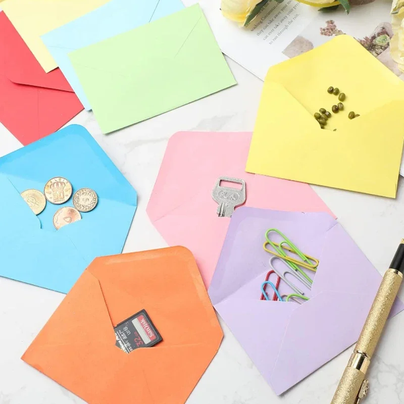 Gift Card Envelopes-Gummed 50-Count Mini Envelopes,Paper Business Card Envelopes,Bulk Tiny Envelope Pockets for Small Note Cards