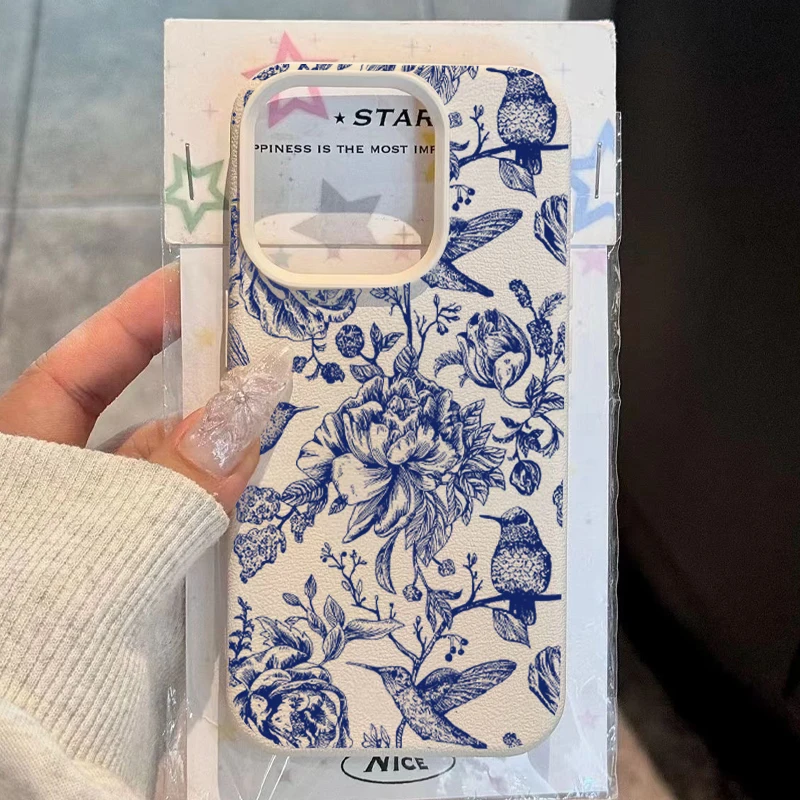 Blue Retro Floral Bird Pattern - đánh giá và giá Phone Cases Iphone 17