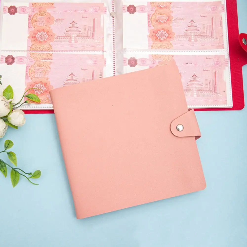 PU Leather Money Savings Binder Waterproof Refillable Cash Budget Binder Handbook Storage Wallet Envelop Savings Challenges Book