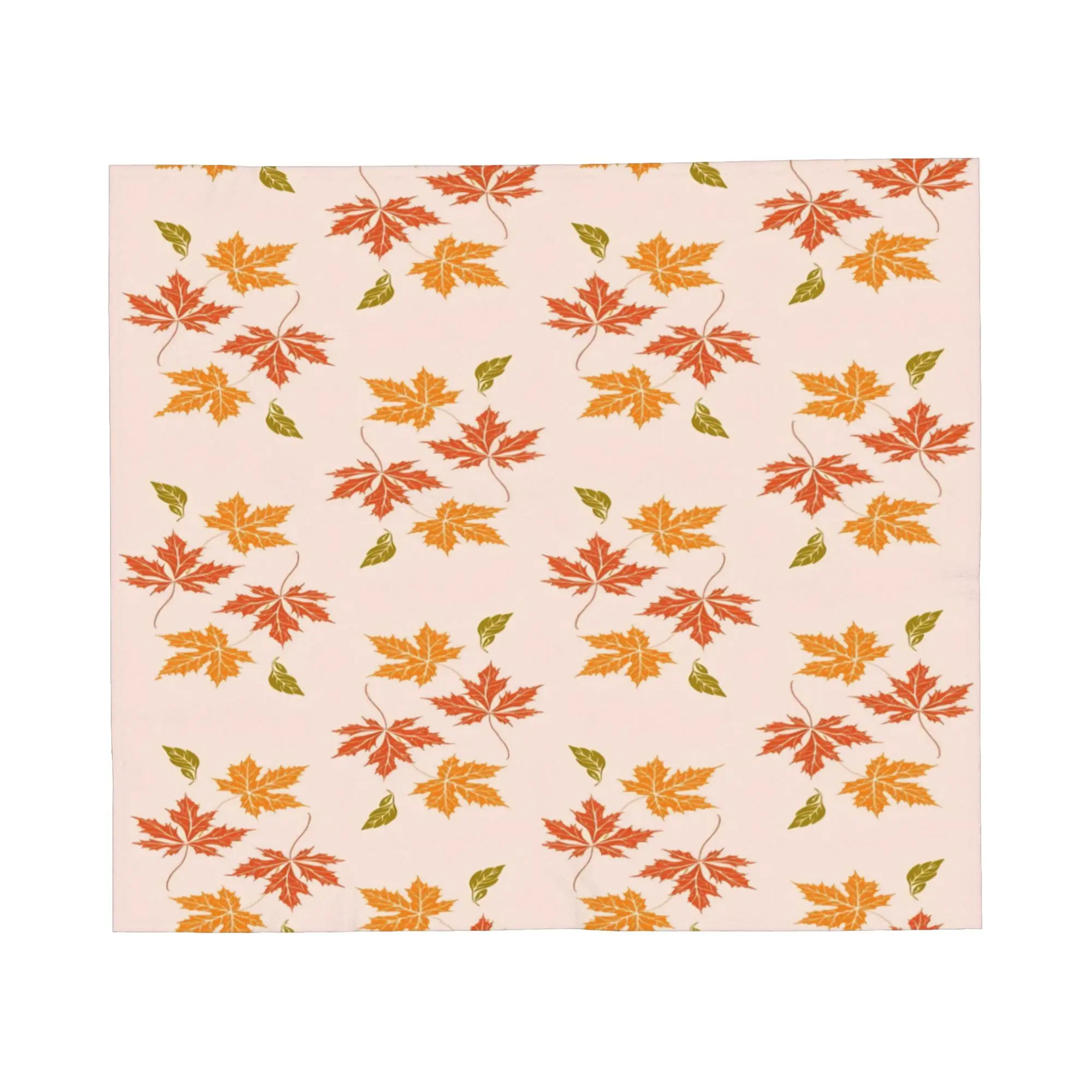 Maple Fallen Leaves Knitted Blankets Flannel Autumn Leaf Lightweight Thin Throw Blanket for Bedroom Sofa Bedroom Quilt