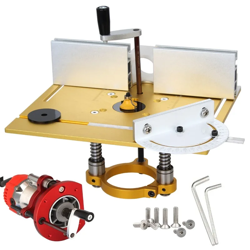 Aluminum Alloy Router Insert Plate Bakelite Milling Panel Engraving Machine Flip‑Board Push Ruler Woodworking Tool