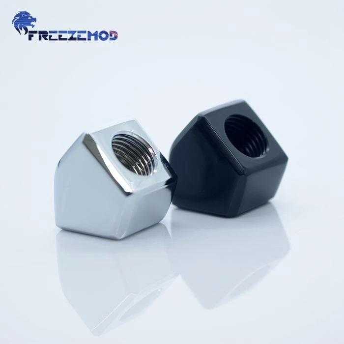 

FREEZEMOD G1/4 PC Water Cooling Fittings 45-Degree Dual Internal Threaded Rotatable Adapter Female to Female BSNWT-D45