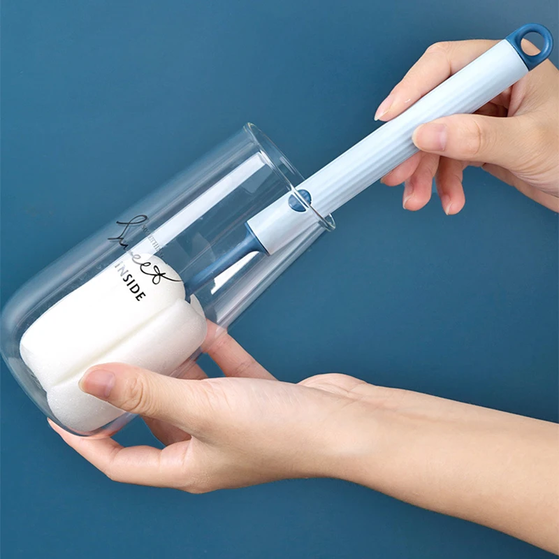 

Nordic Long Handle Bottle Brush with Replaceable Head for Baby Bottle Thermos Cup Cleaning Sponge Brush New