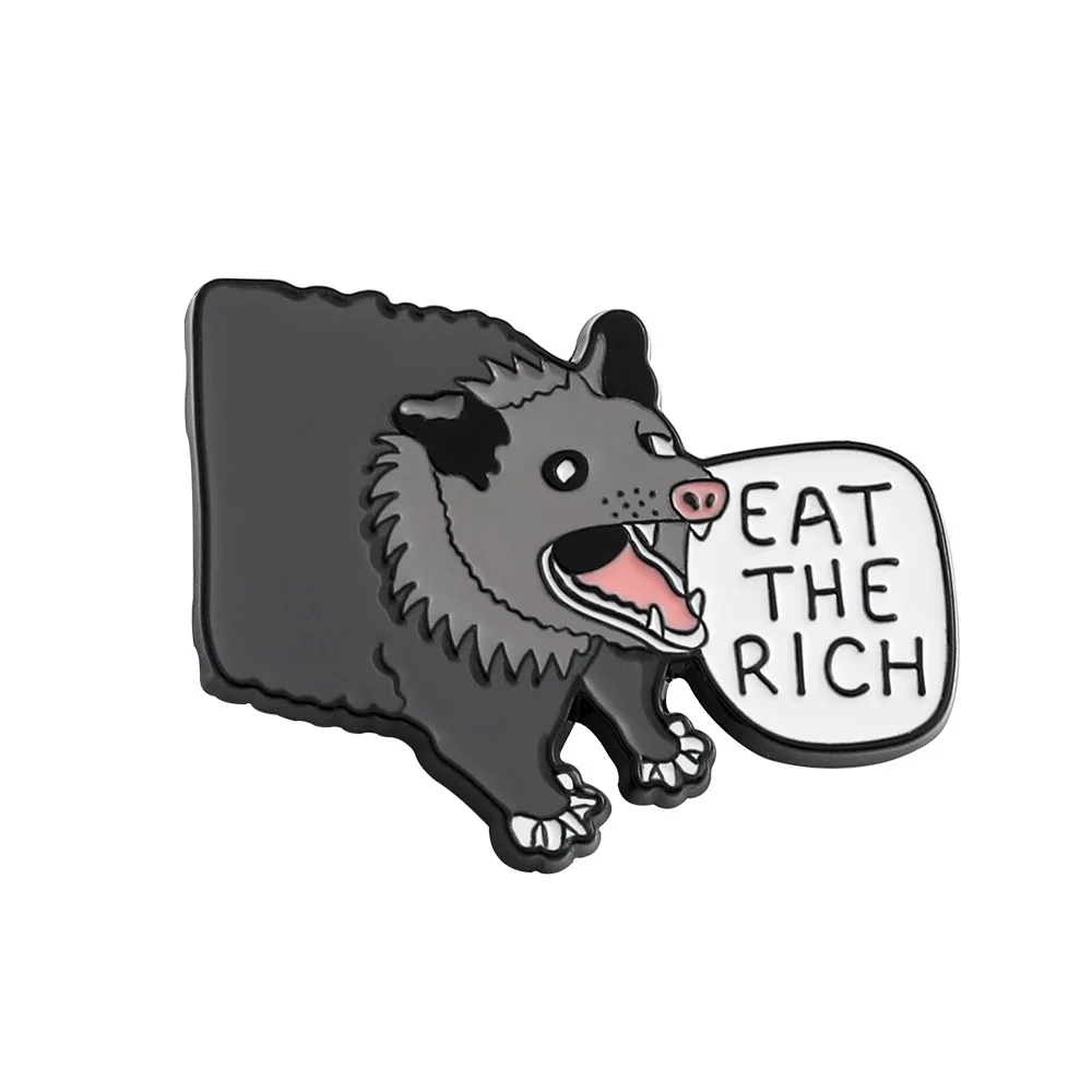 1pcs Inosuke Hashibira Brooch Custom 'Eat the Rich' Badge Suit Lapel Pin Animal Fun Quote Creative Gift for Kids and Friends