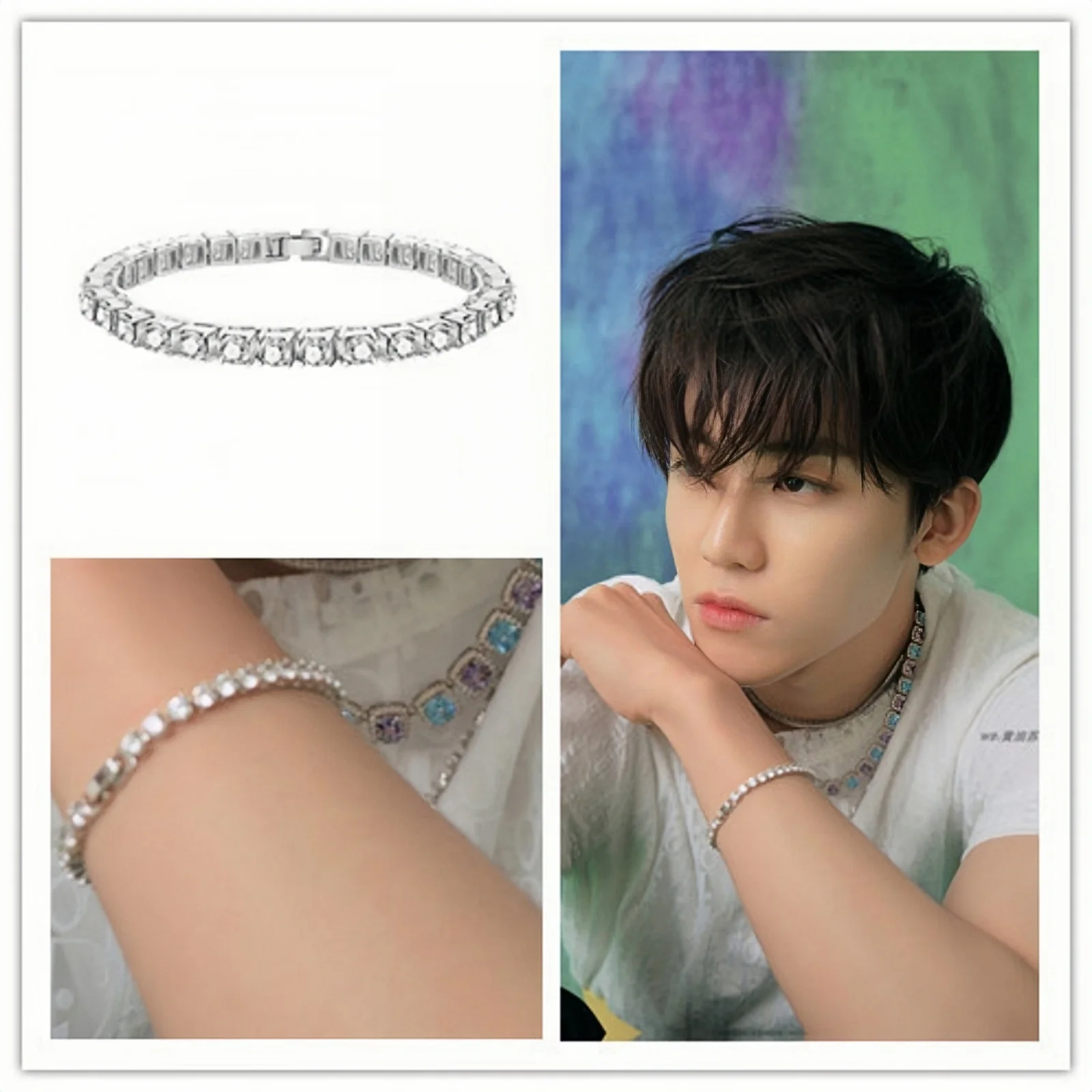 Korean Boys Group NCTdream RENJUN Jaemin Jeno Same Style Diamond Bracelet Fashion Trend Jewelry Wrist Ornaments