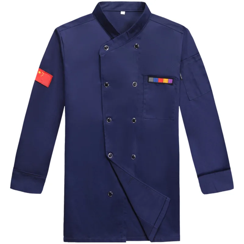 Chef's work clothes, men's long sleeved autumn and winter clothes, kitchen clothes, restaurant, hotel chef's clothes, short