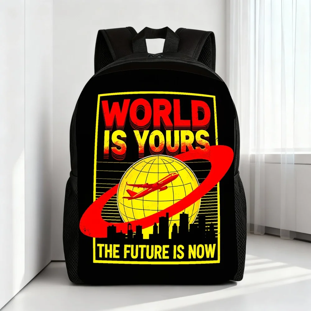 

Earth and City Inspirational Backpack | Practical and ambitious, bright retro earth pattern, sturdy and durable, standard