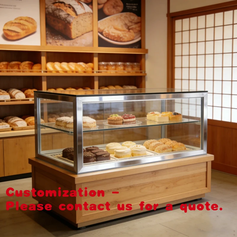 

custom.Painted Bakery Showcase Recyclable Design Tempered Glass Panels LED Display Screen Customizable Color Dimens