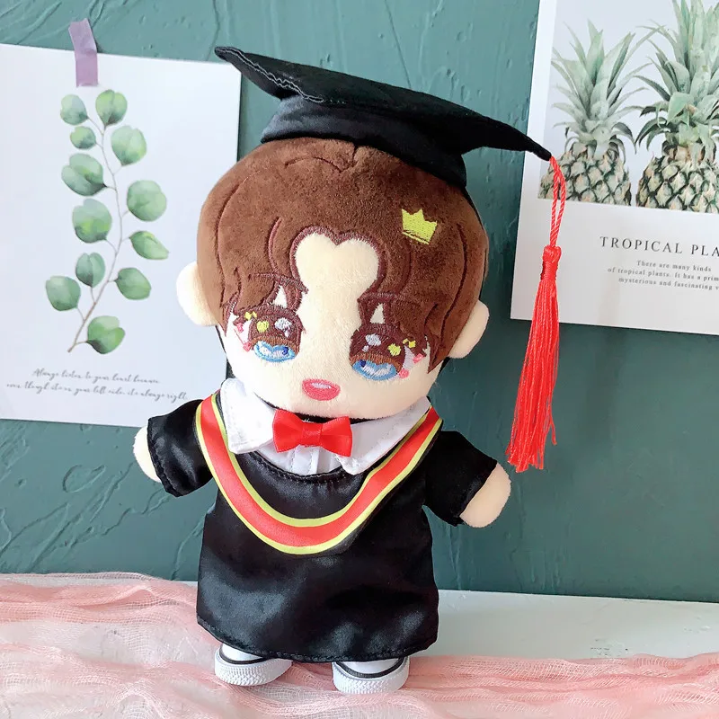 

20cm Cartoon Simulation Doctor's Uniform Hat T-shirt Shoes Set Plush Doll Clothes Accessories Toys for Girls Boys Gifts