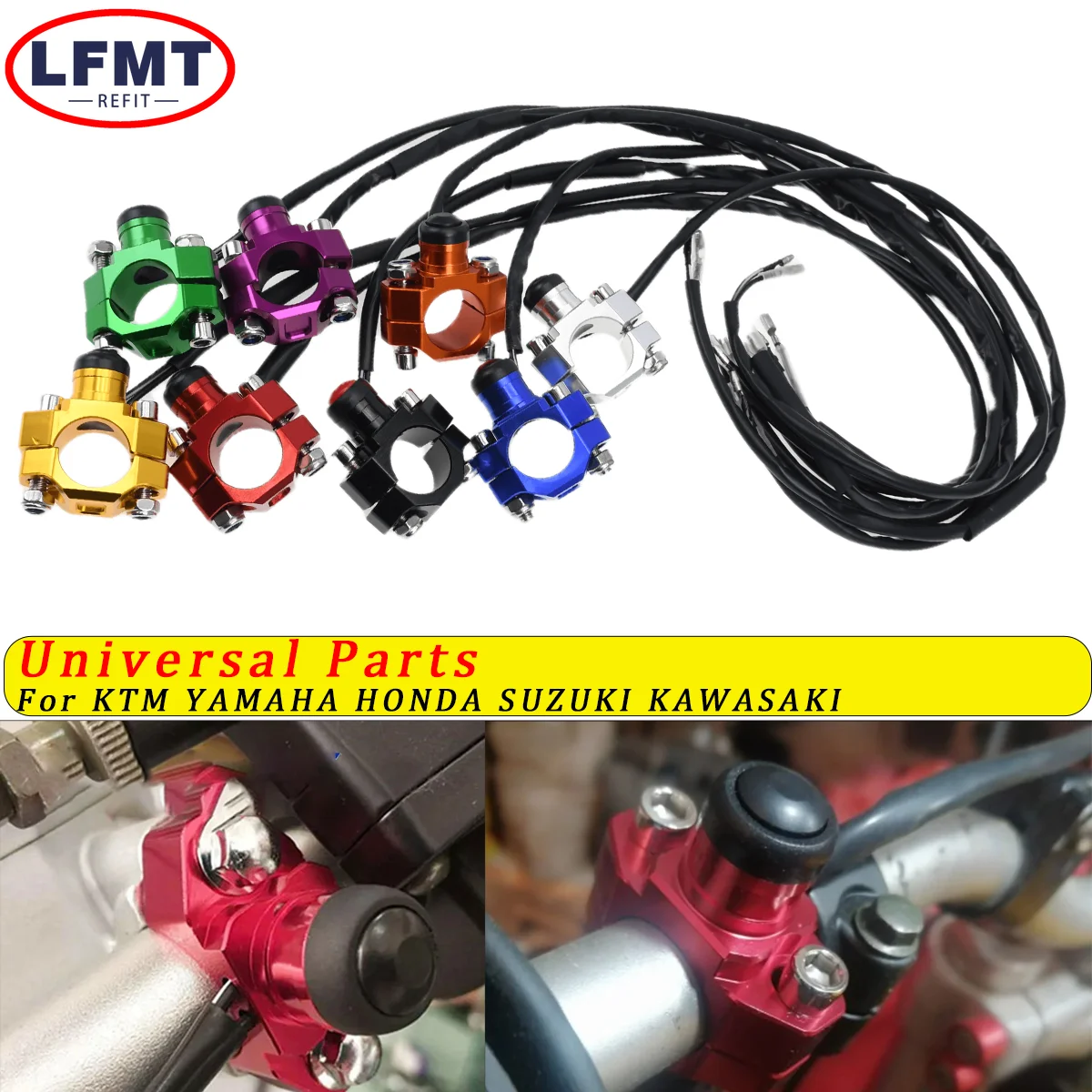 

For KTM HONDA YAMAHA KAWASAKI SUZUKI 125 250 300 350 400 450-530 Motorcycle Universal CNC Start Kill Switch Engine ON OFF Button