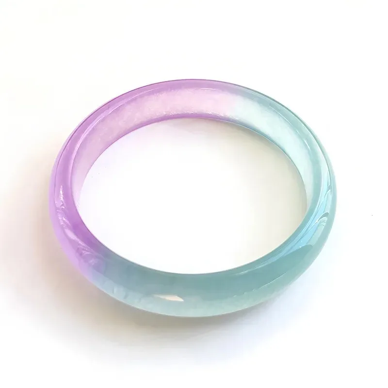 

Natural High Ice Quartzite Jade Violet Half Green Half Purple Bracelet