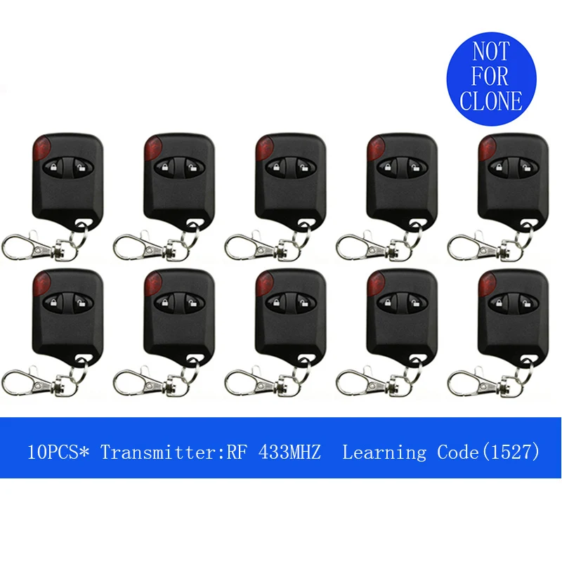 

10 Pcs Universal Wireless 2 Buttons 433MHz RF Transmitter Remote Control For Gate Garage Door Opener Learning Code Key Fob DIY