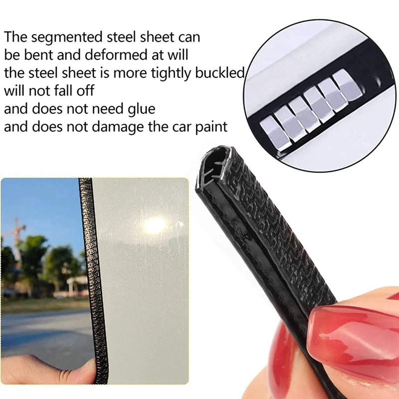 Car Door Protector Edge Guards Black Universal Rubber Car Door Edge Protector U Shape Automotive Door Entry Guard