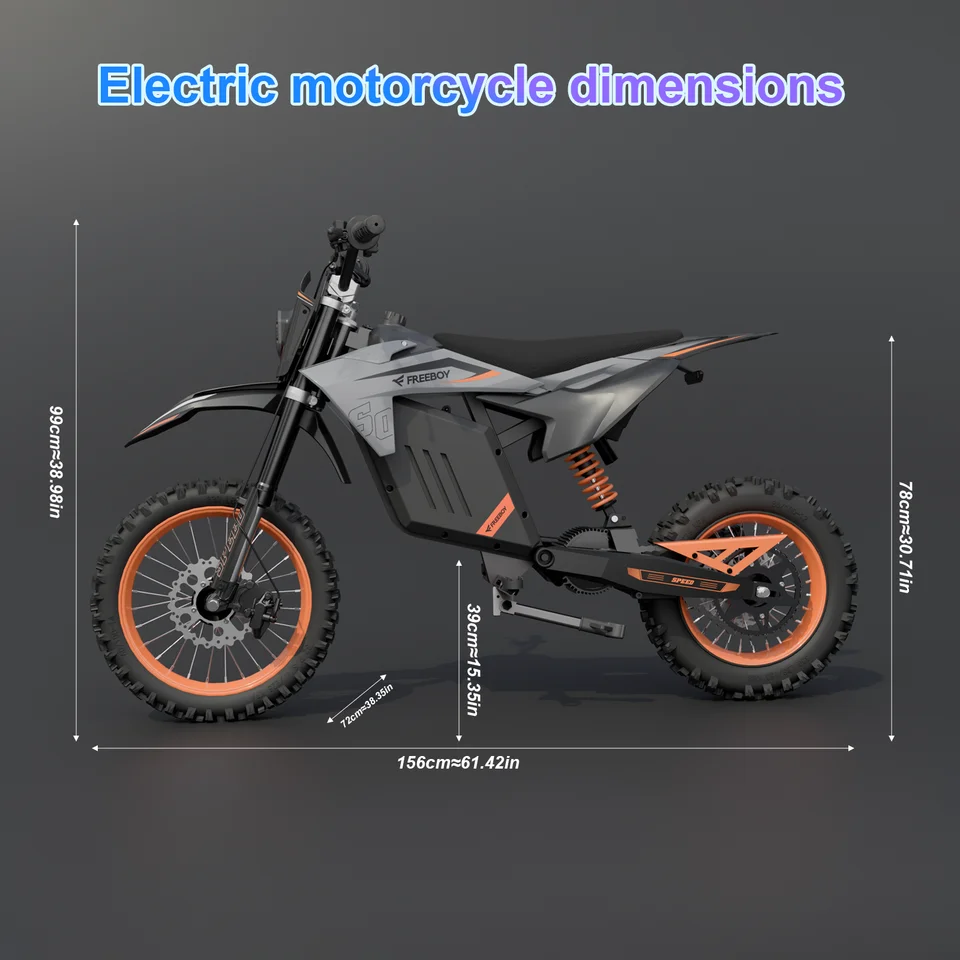 FREEBOY 3000W Mid Drive Electric Bike for Adults & Teens, 48V 30Ah Battery, 34MPH Fast Off Road E-Bike, 31 Miles Range, 14"+12" Fat Tires, Dual Suspension, Disc Brake image 8