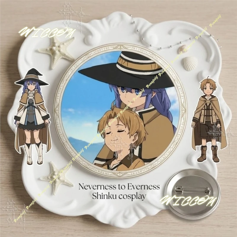 ​​Anime Mushoku Tensei Jobless Reincarnation Character Badge Button Pin Comic Con Collectible Souvenir Tin Brooch Accessories​ view 2
