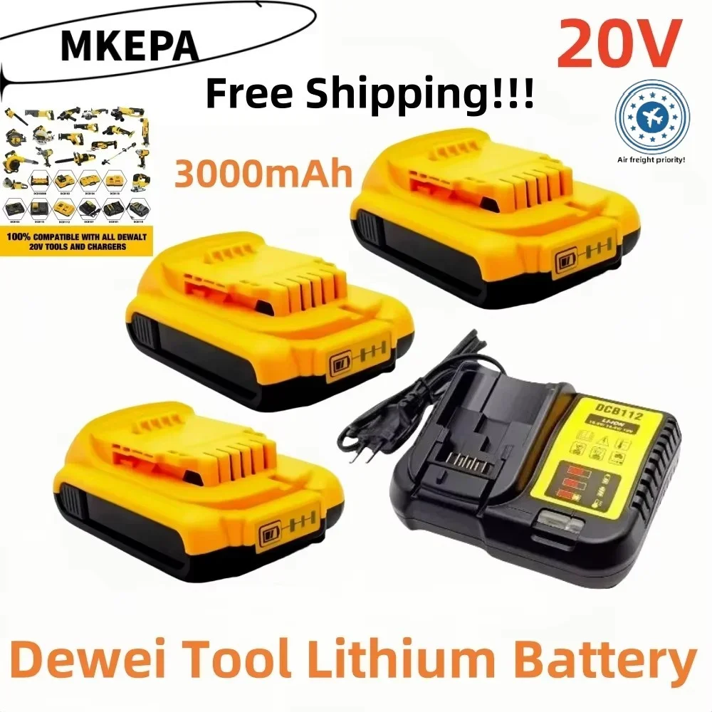 5S1P DCB200 20V 3000mAh Lithium Rechargeable Battery For Dewalt 18V DCB184 DCB200 DCB182 DCB180 DCB181 DCB182 DCB201 DCB206