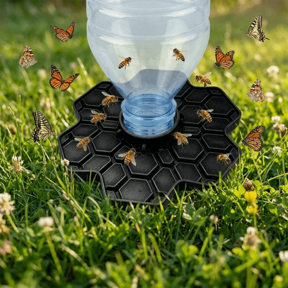 3D Printing Bee Water Feeder Safe Design Anti Drowning Small-Hole Honeycomb Tray with Standard Mouth Plastic Bee Water Dispenser