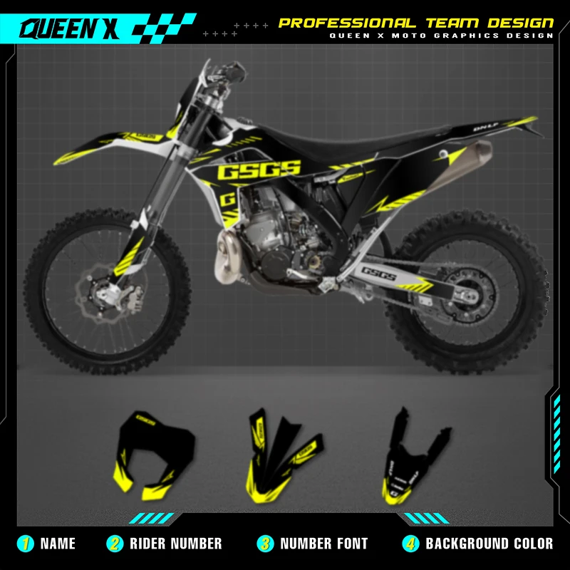 

Комплект графических наклеек и наклеек QUEEN X MOTO для мотоциклетной команды для GASGAS 2012 2013 2014 2015 2016 2017 EC 007