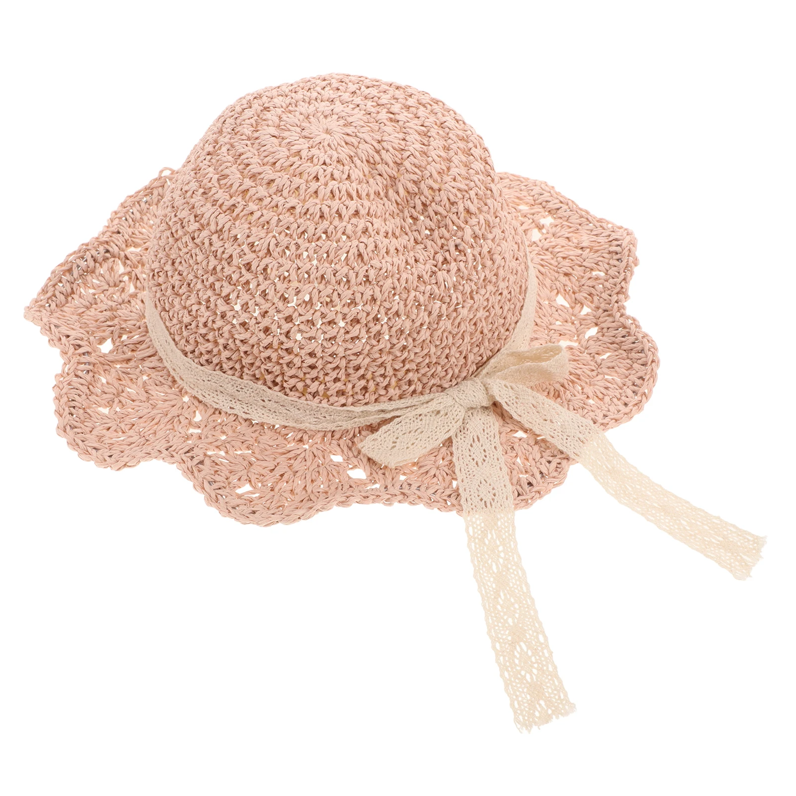 

Children Sun Lightweight Toddler Beach Bucket Pink Baby Seaside Outdoor Hats Girls Kids Toddler Straw Beach Hat Straw for Kids
