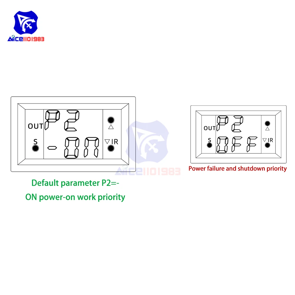 T2401-O/N DC 12V Zeitrelais-Modul mit Verzögerung, Dual-Display Digital-Zeitrelais, Direkt-/Passiv-Ausgang, Mini-LED-Digital-Timer – Detail 7