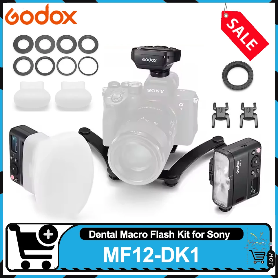 

Godox MF12-DK1 Dental Flash System TTL M Mode 3.7v GN16 compatible with Sony A6400 A7R5 ZV-E10 for Dental Photography Shooting