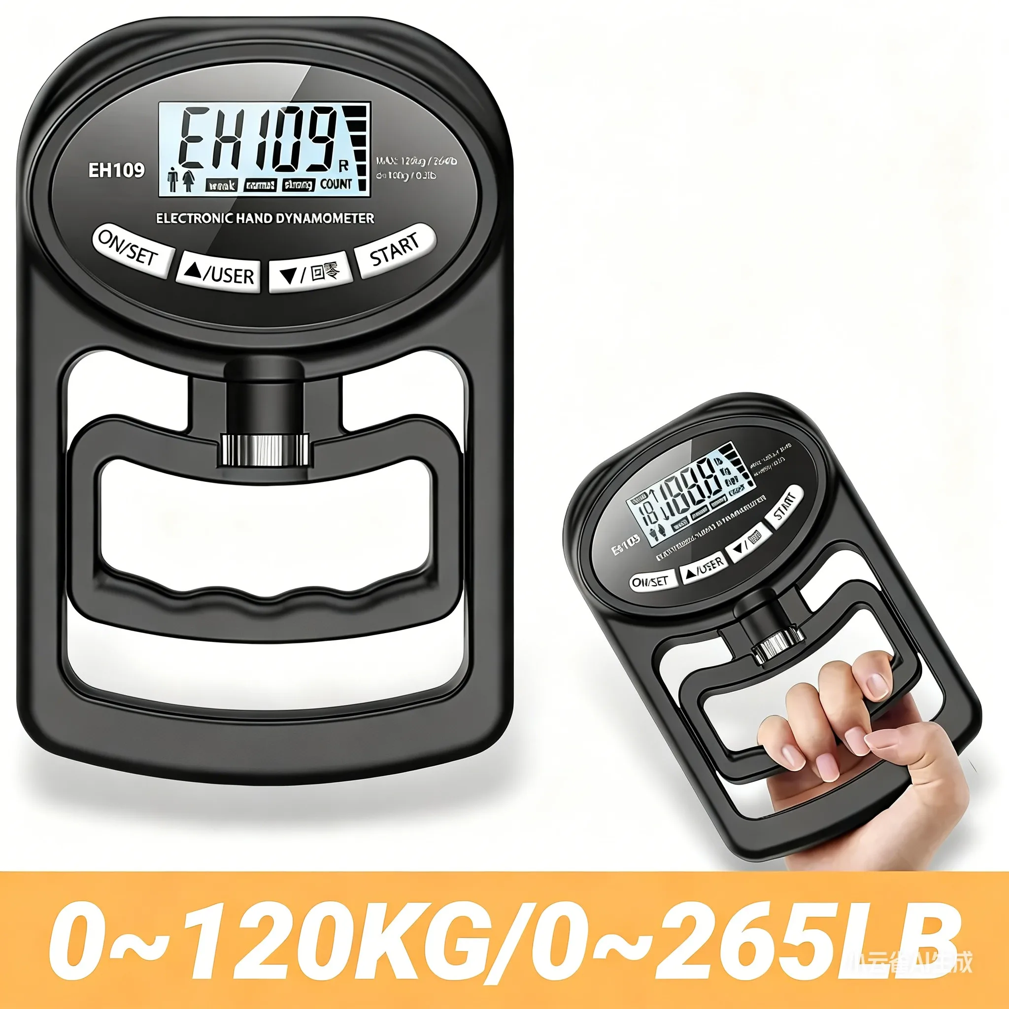 Grip Strength Tester Electronic Tester 396Lbs/180Kg Digital Dynamometer Grip Strength Meter USB LCD Screen Hand Grip Dynamometer
