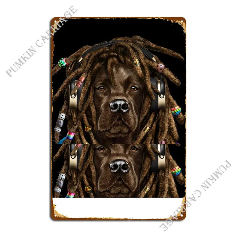 Retriever With Dreadlocks Metal Sign Decoration Garage Create Club Tin Sign Poster