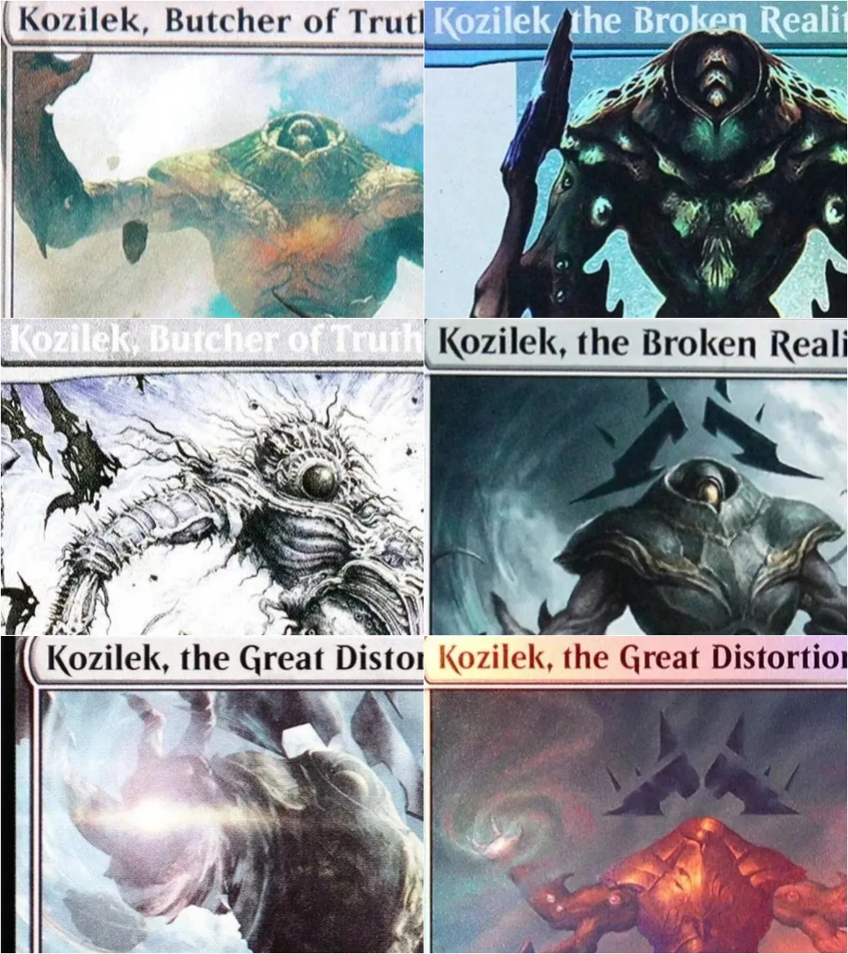 การ์ดเกม Kozilek, Butcher of Truth Custom TCG คุณภาพสูงสุด แบบ Black Top Quality Proxy Playing Cards สำหรับเกมกระดานและการ์ดสะสม