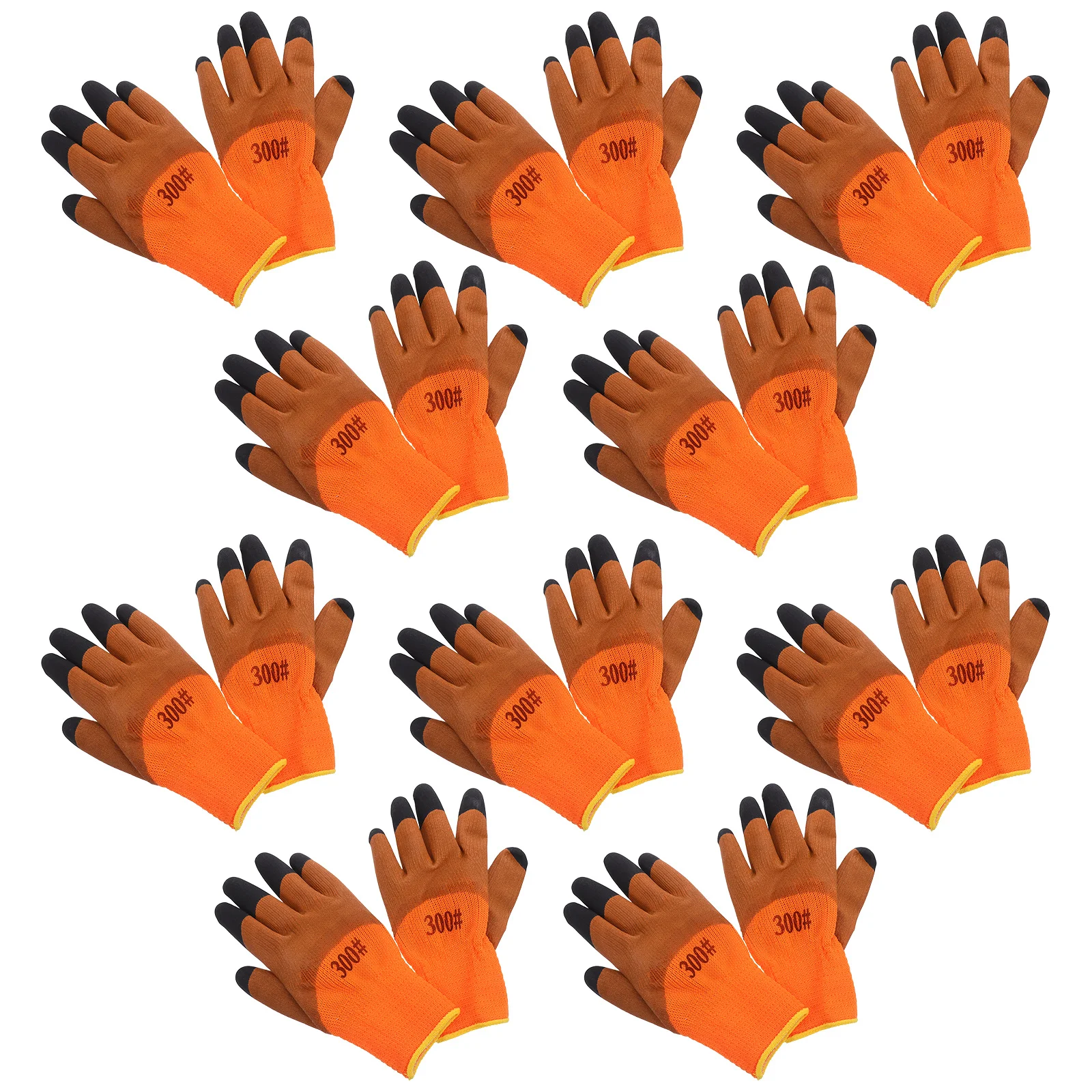10 Pairs Work Gloves Warm Labor Protection Thermal Mens Cold Weather Car Washing Construction Orange Men's Insulated