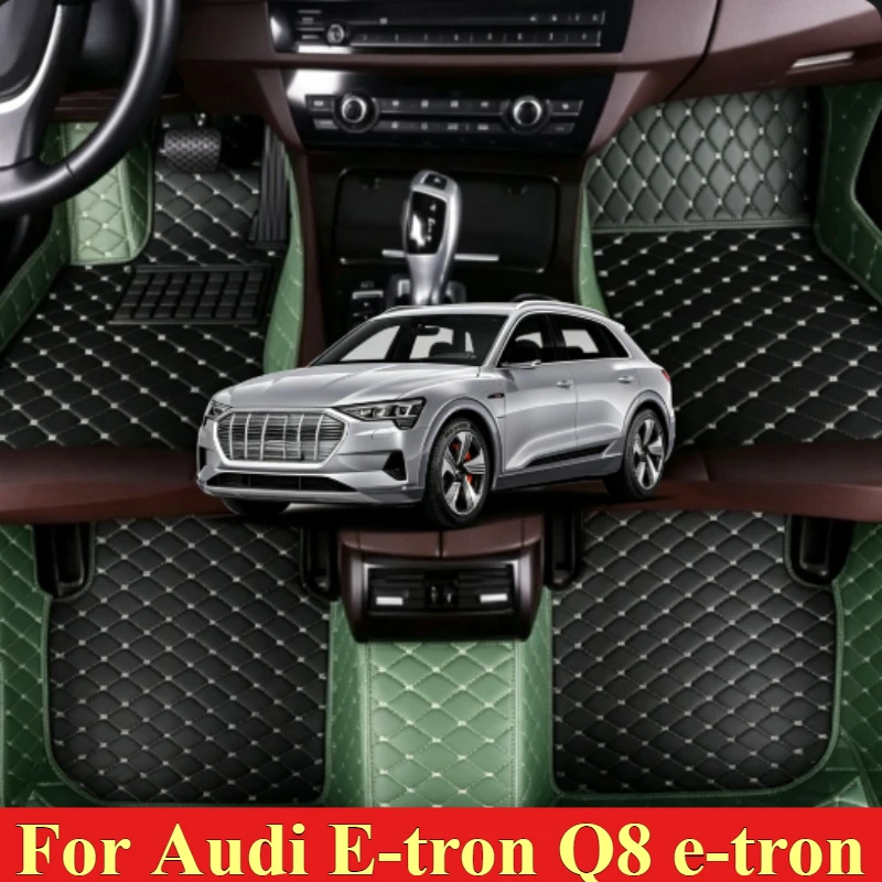 Custom Car Floor Mats For Audi E-tron Q8 e‑tron Sportback 2018-2022-2025 LHD RHD Leather Interior Accessorie Truck Carpet Foot