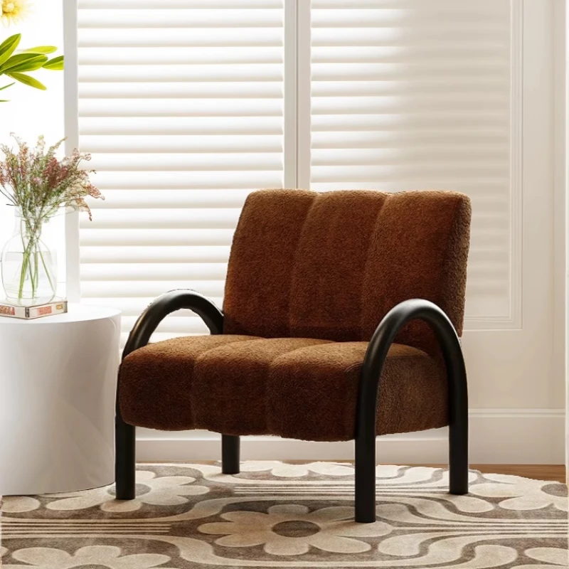 

antique single sofa living room balcony bedroom leisure chair retro designer lazy back chair Furniture Home Armchairs