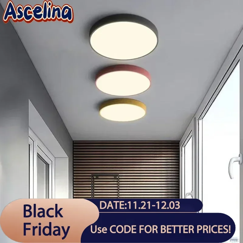 LED Ceiling Light Minimalist Multicolor Ultra-thin Round Lamp Nodic For Living Room Bedroom Study Aisle Balcony Lighting Fixture