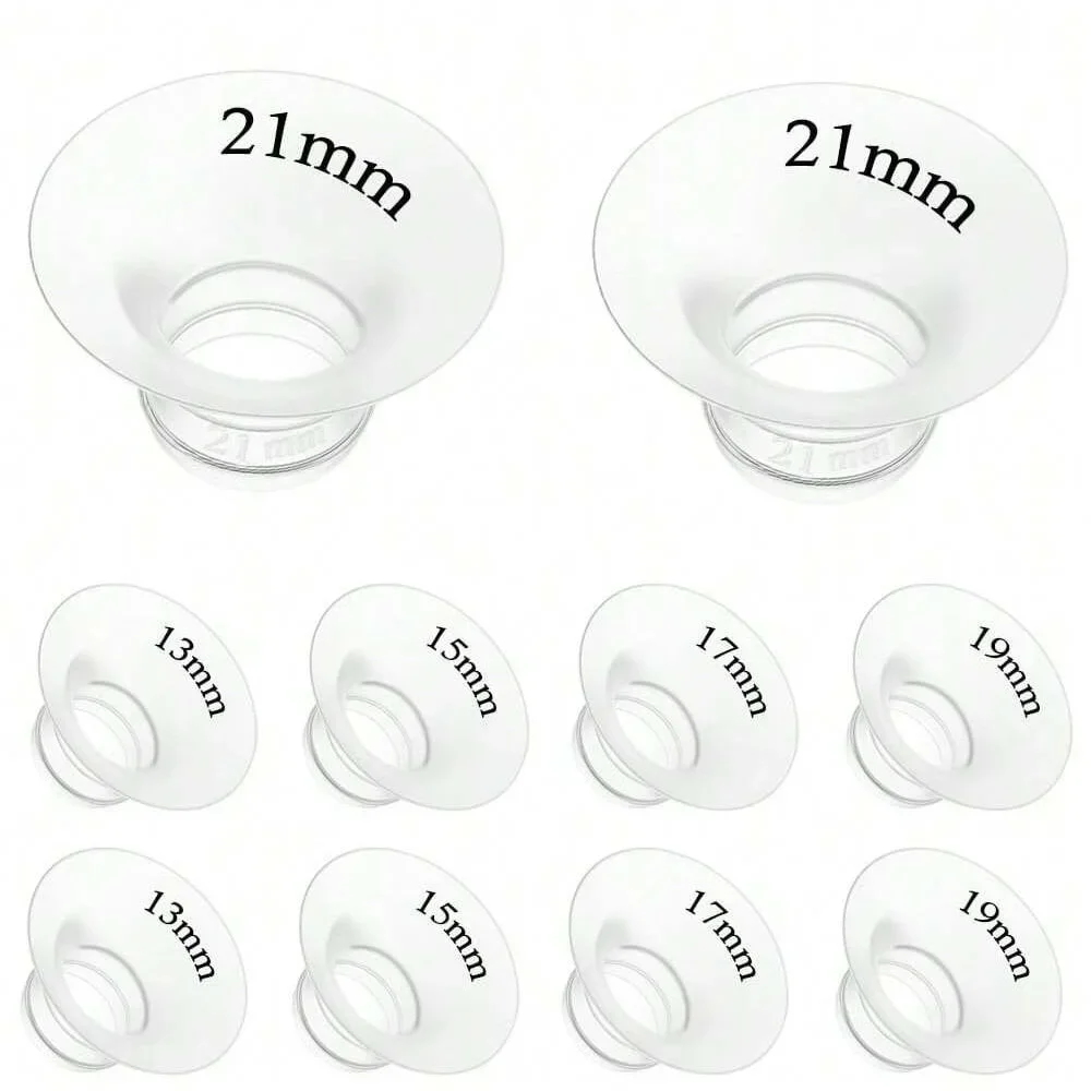 Flange Sizing Kit with 5-10PCS Flange Inserts 13/15/17/19/21mm Compatible with Wearable Breast Pump Shield Breast Pumps