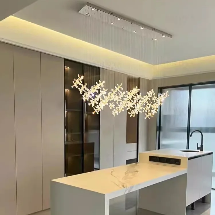 غرفة طعام، كريستال، ثريا، فاخرة خفيفة، حديثة، زهرة، مصباح إبداعي، إحساس عالي، غرفة معيشة، طراز إيطالي