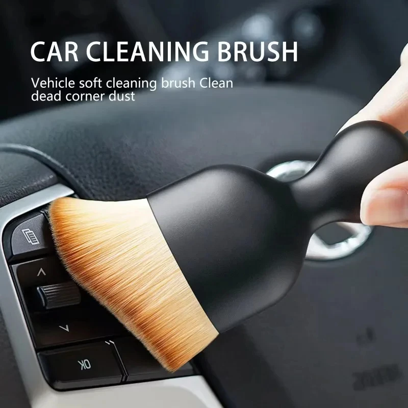 C with Casing Car Interior Cleaning Tool Artificial Car Brush Crevice Dusting Detailing Brushes