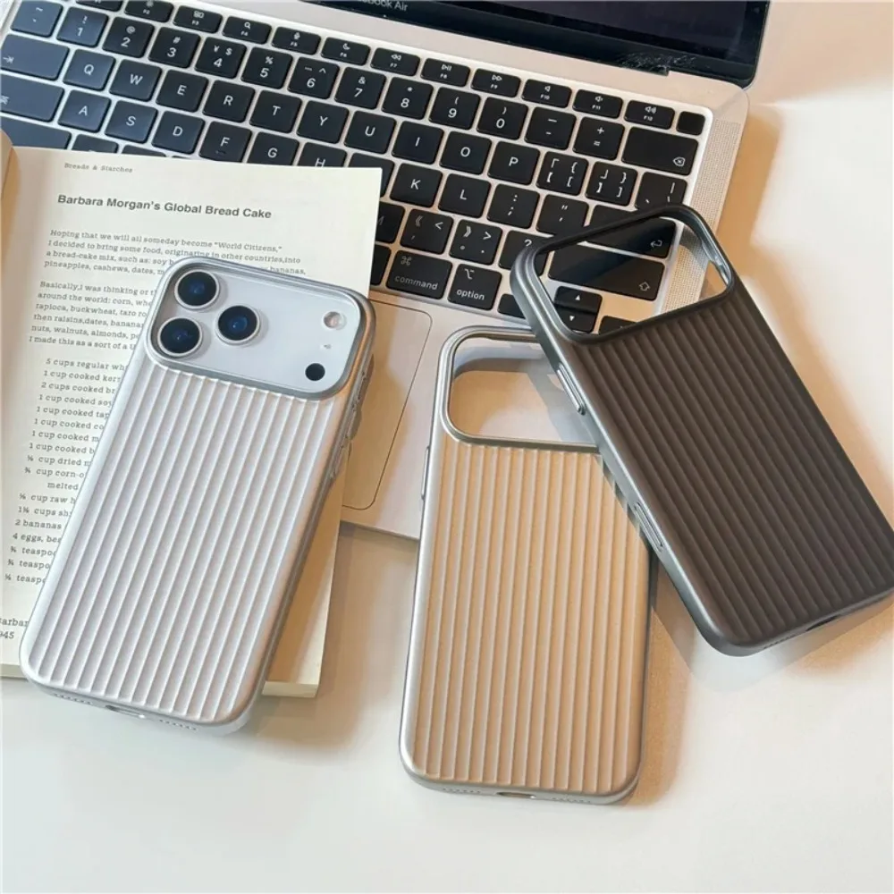 Electroplated 3D Stripes Pattern for Magsafe Magnetic Case For iPhone 17 17Pro 16 15 14 Pro Max Matte Shockproof Hard PC Cover