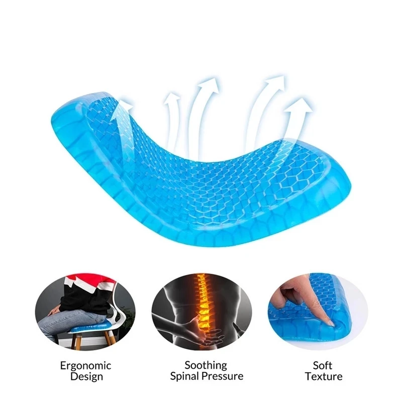 Summer cool pad car seat cushion ventilation breathable seat cushion silicone car honeycomb gel For Home Office Chair Cars