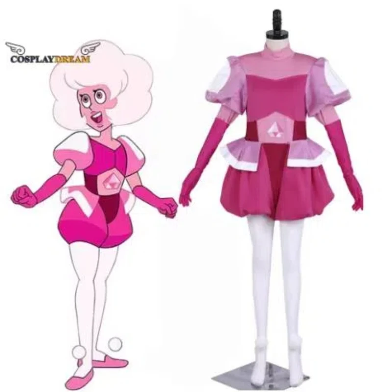 Steven Universe the Great Diamond Authority Homeworld Gem Pink Diamond Outfits With Glove and Legging for Women Custom Made