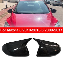 For Mazda 3 2010-2013 6 2009-2011 Rearview Side Mirror Cover Wing Cap Car Exterior Door Rear View Case Trim Carbon Fiber Look