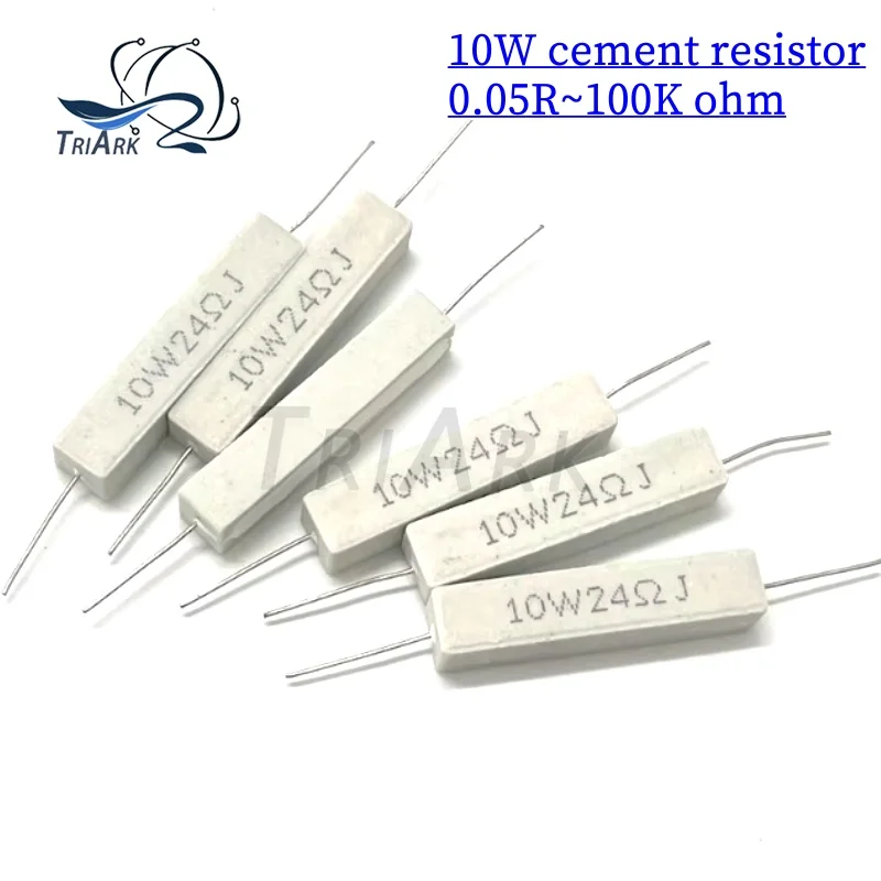

10pcs 10W 5% Cement Resistor Power Resistance 0.05~100K 0.1R 0.5R 10R 50R 0.22 0.33 0.5 1 2 5 8 10 15 20 25 30 100 1K 2K 10K ohm