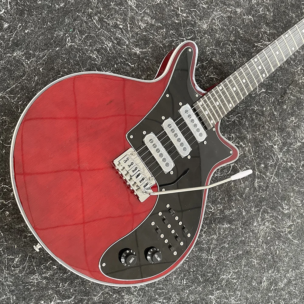 Fire Eagle Burns brian Custom Signature Electric Guitar Wine Red,3pcs-pickups,switch black,24frets,In Stock, Fast Shipping