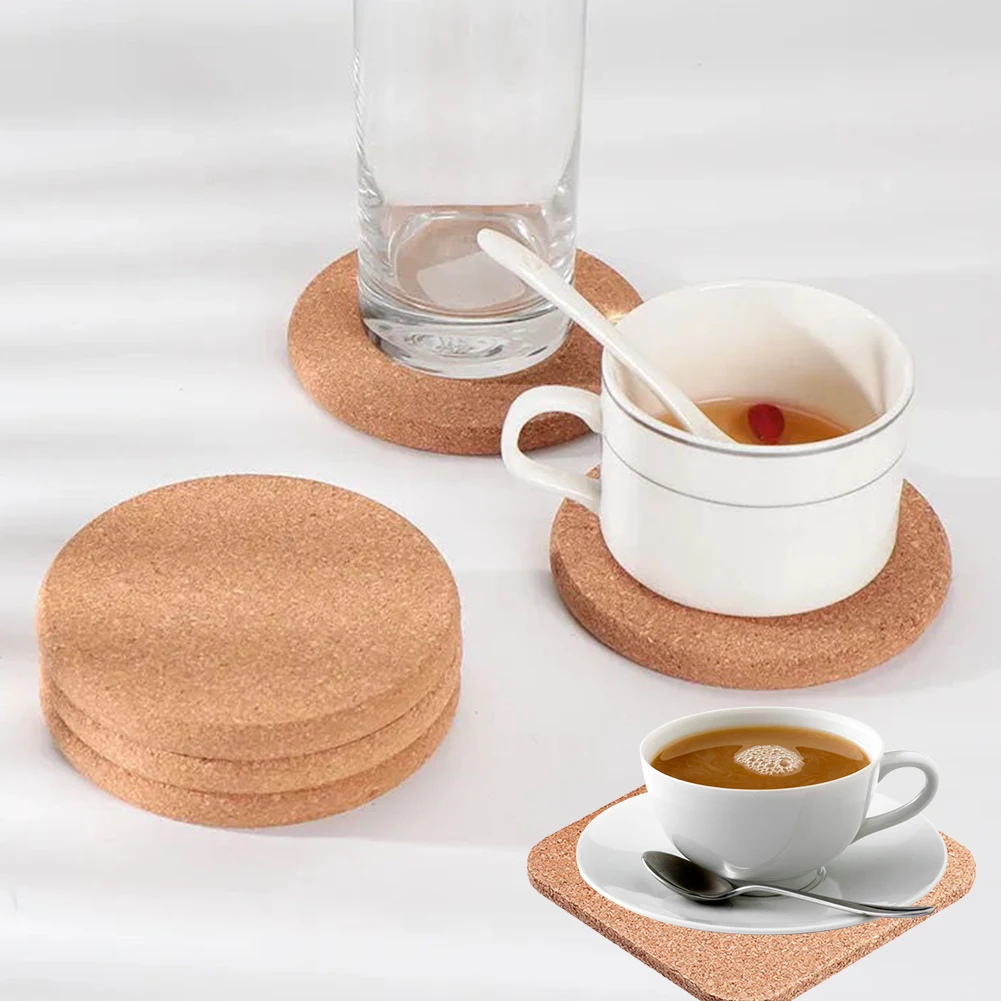 1PC Round Shape Plain Natural Cork Coasters Wine Drink Coffee Tea Cup Mats Table Pad For Home Office Kitchen