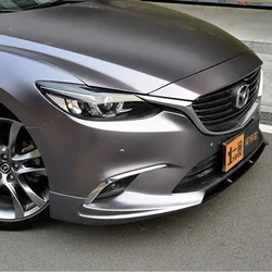 High Quality 3Piece Car Front Bumper Splitter Lip Diffuser Spoiler Cover For Mazda 6 Atenza 2014-2018 Carbon Fiber Look/ Black