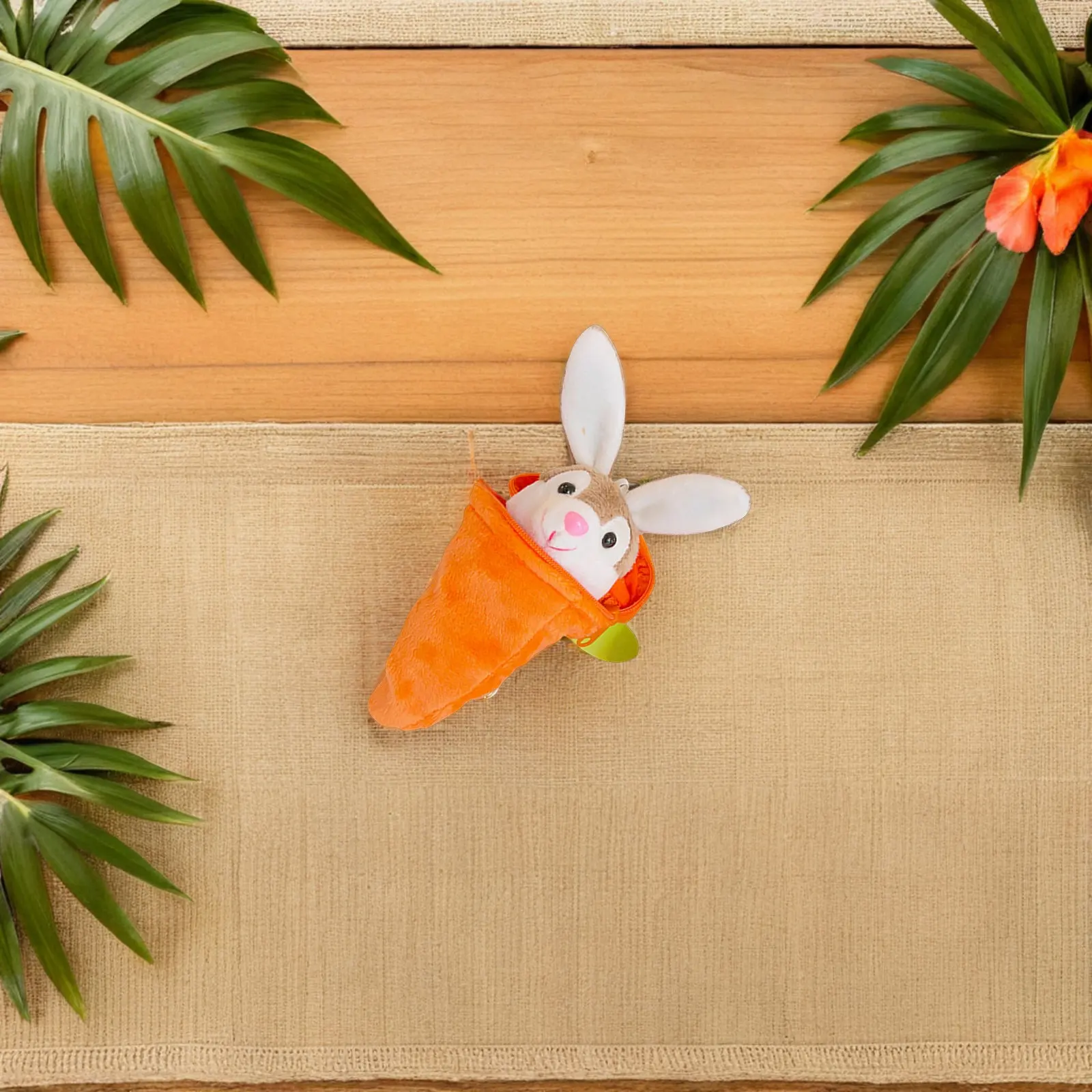 

Cartoon Rabbit Carrot Keychain Pendant Stuffed Bunny Keyring for Bag Backpack Keys Decor Creative Hanging Charm Lightweight Soft