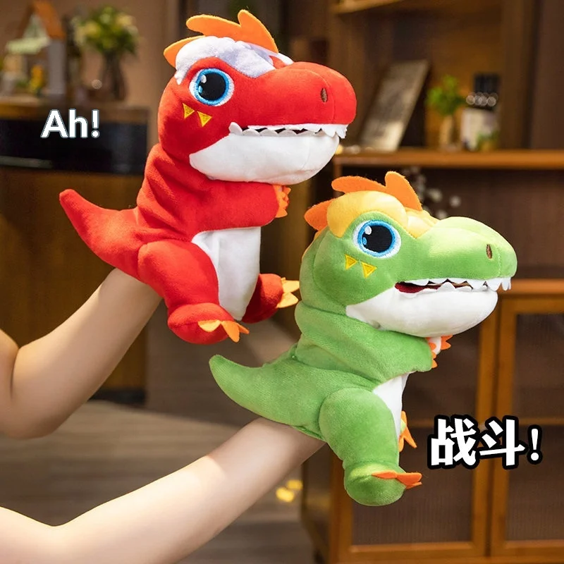 Cute T-Rex Hand Puppet Plush Dinosaur Puppet Mouth Movable Stuffed Animal Interactive Toy Role Play Prop Kids Children Gift