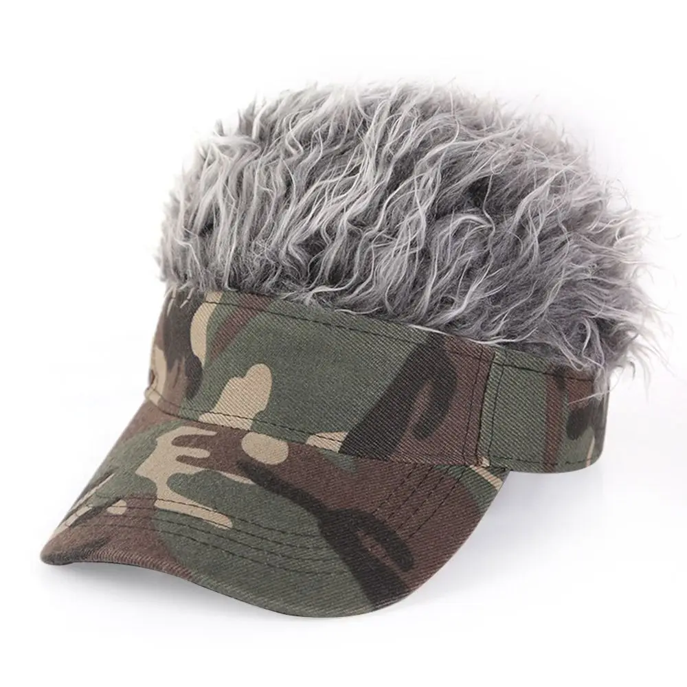 Fashion Hip-Hop Wig Hat Sport Outdoor Prank Baseball Hat Casual Cotton Fake Hair Cap for Men