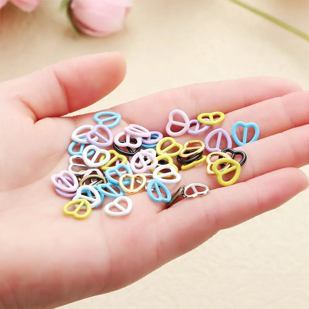 10Pcs 5mm Mini Ultra-small Heart Shape Belt Buckle Doll Bags Buckles DIY Dolls Metal Buckles Doll Shoes Clothes Accessories